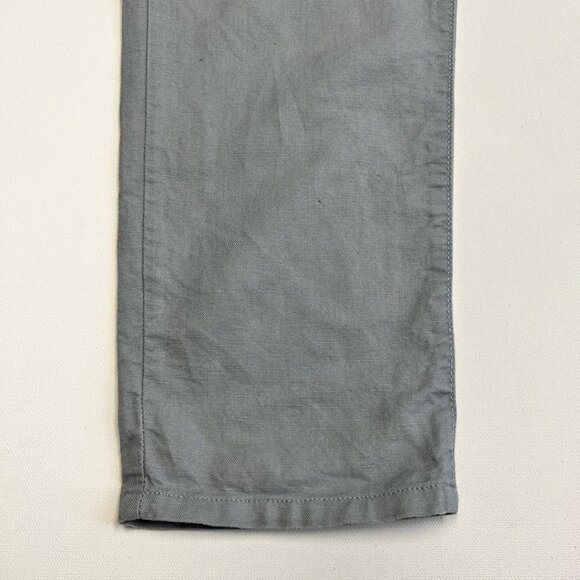 Gap Womens Straight Leg Pants Gray Mid Rise Pockets Linen Blend Twill 30 In 6 - Picture 9 of 11